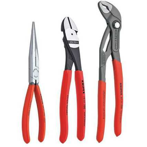 Knipex 00 20 08 US2 3 Piece Pliers Set - Needle, Alligator, and Cutter Pliers