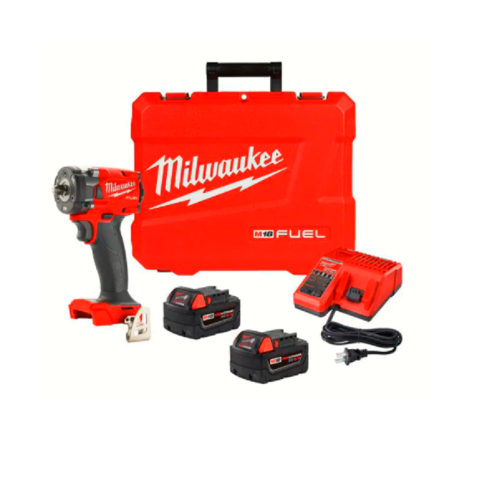 Milwaukee 2854-22 M18 3/8" Drive Compact 4.9" Impact Wrench Kit