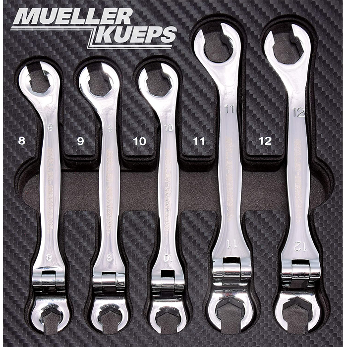 Mueller-Kupes 457705 Line Wrench Kit With Joint 8mm 9mm 10mm 11mm 12mm