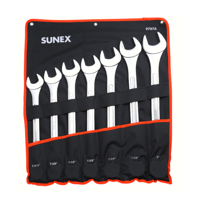 Sunex 9707A 7-Piece SAE Raised Panel Jumbo Combination Wrench Set