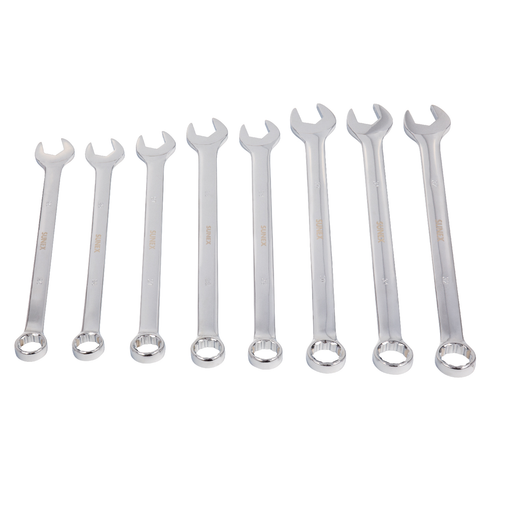 Sunex 9919MA 8-Piece Metric Full Polished V-Groove Combination Wrench Set