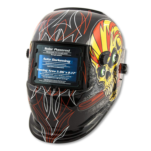 Titan 41283 Skull Flame Solar Powered Auto Dark Welding Helmet