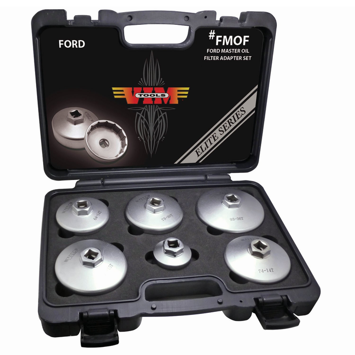 Vim Tools FMOF Ford HD 6-Piece Master Oil Filter Adapter Set