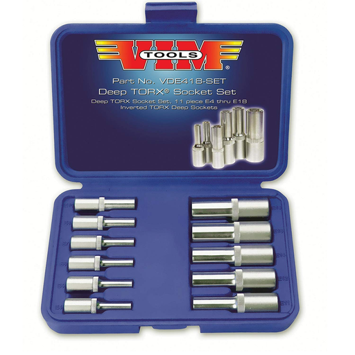 Vim Tools VDE418 11-Piece Deep External Torx® Socket Set