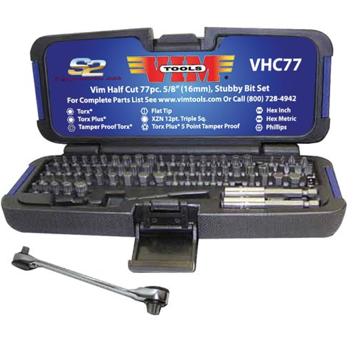 Vim Tools VHC77 77 Piece Half Cut Bit Set