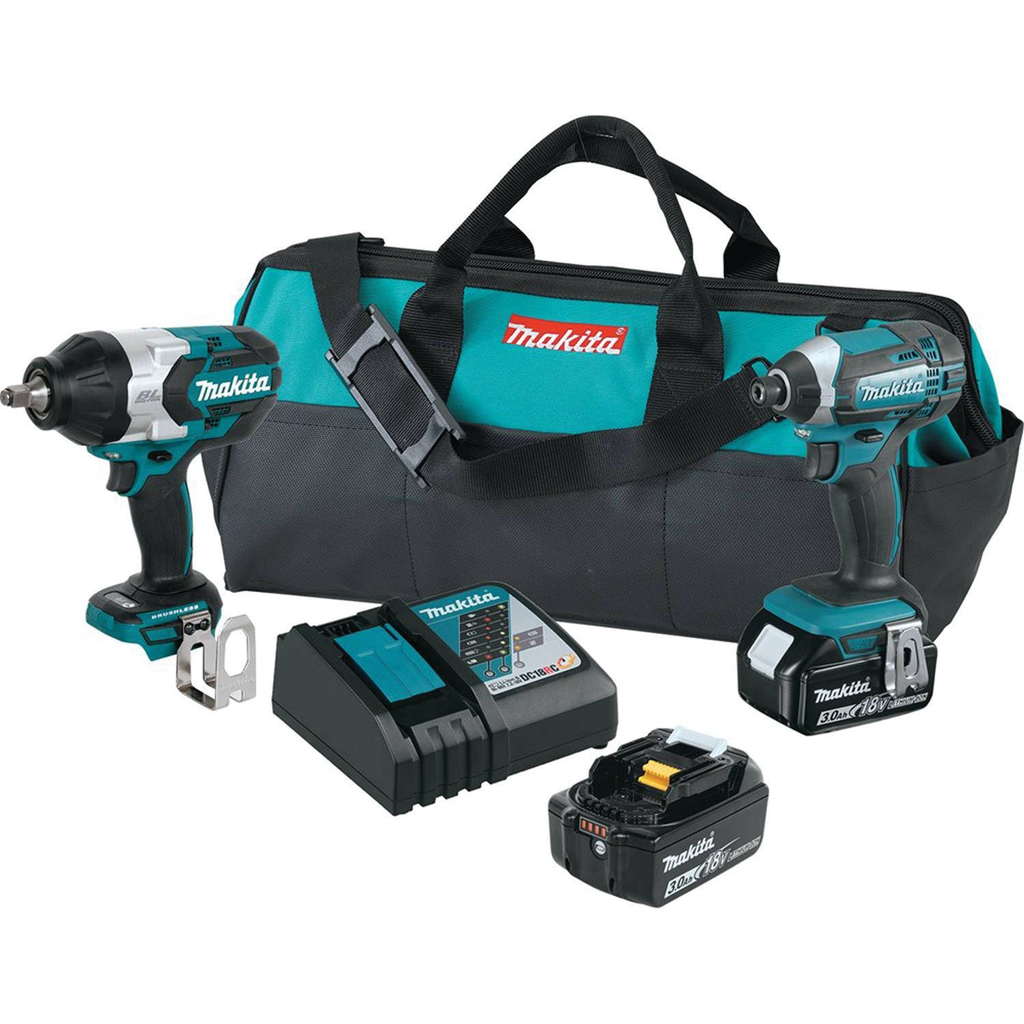 Makita XT270 18 Volt LXT 2 Piece Cordless Impact Driver and 1/2